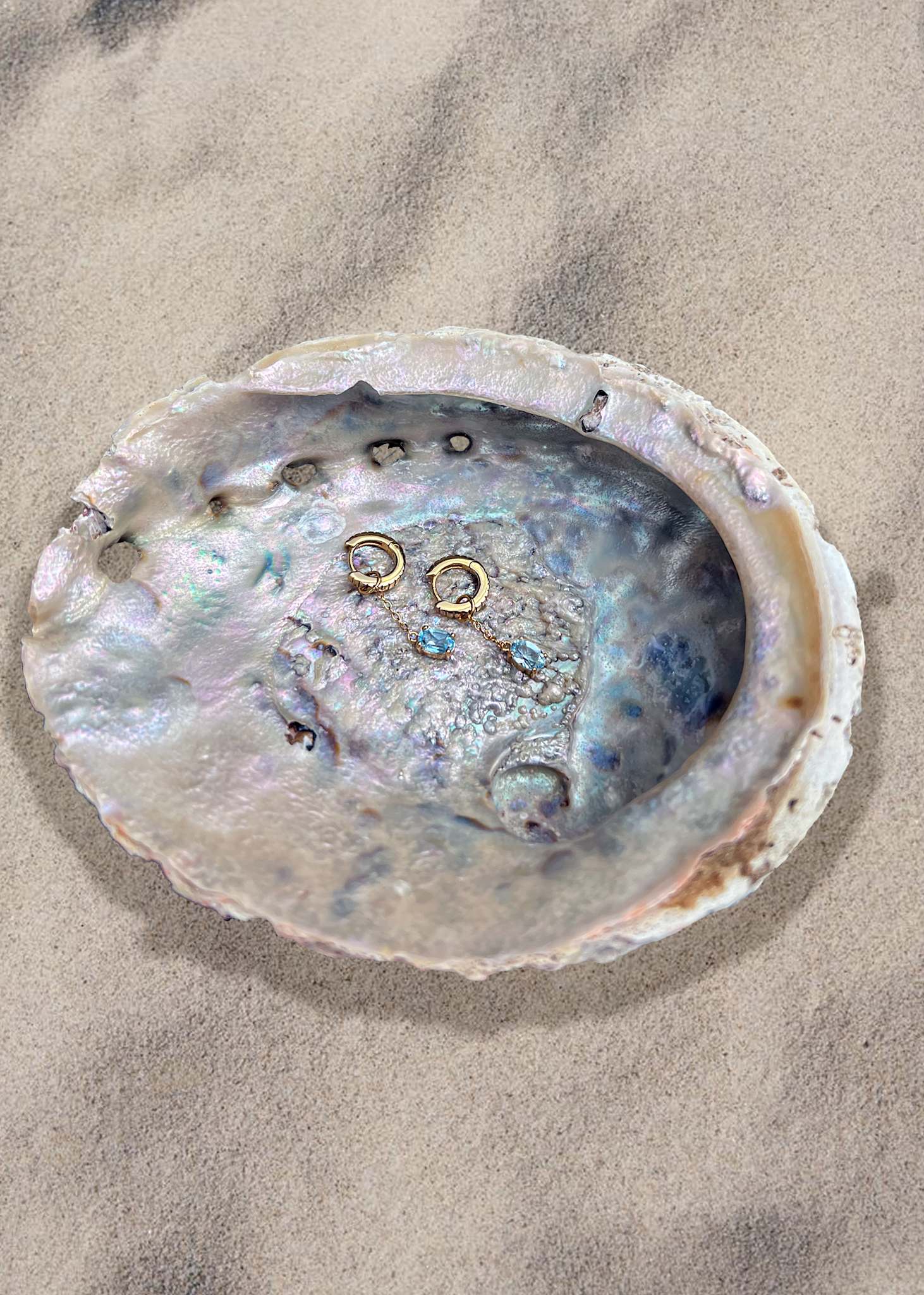 Pacific charm med Blå Topas - guldbelagt