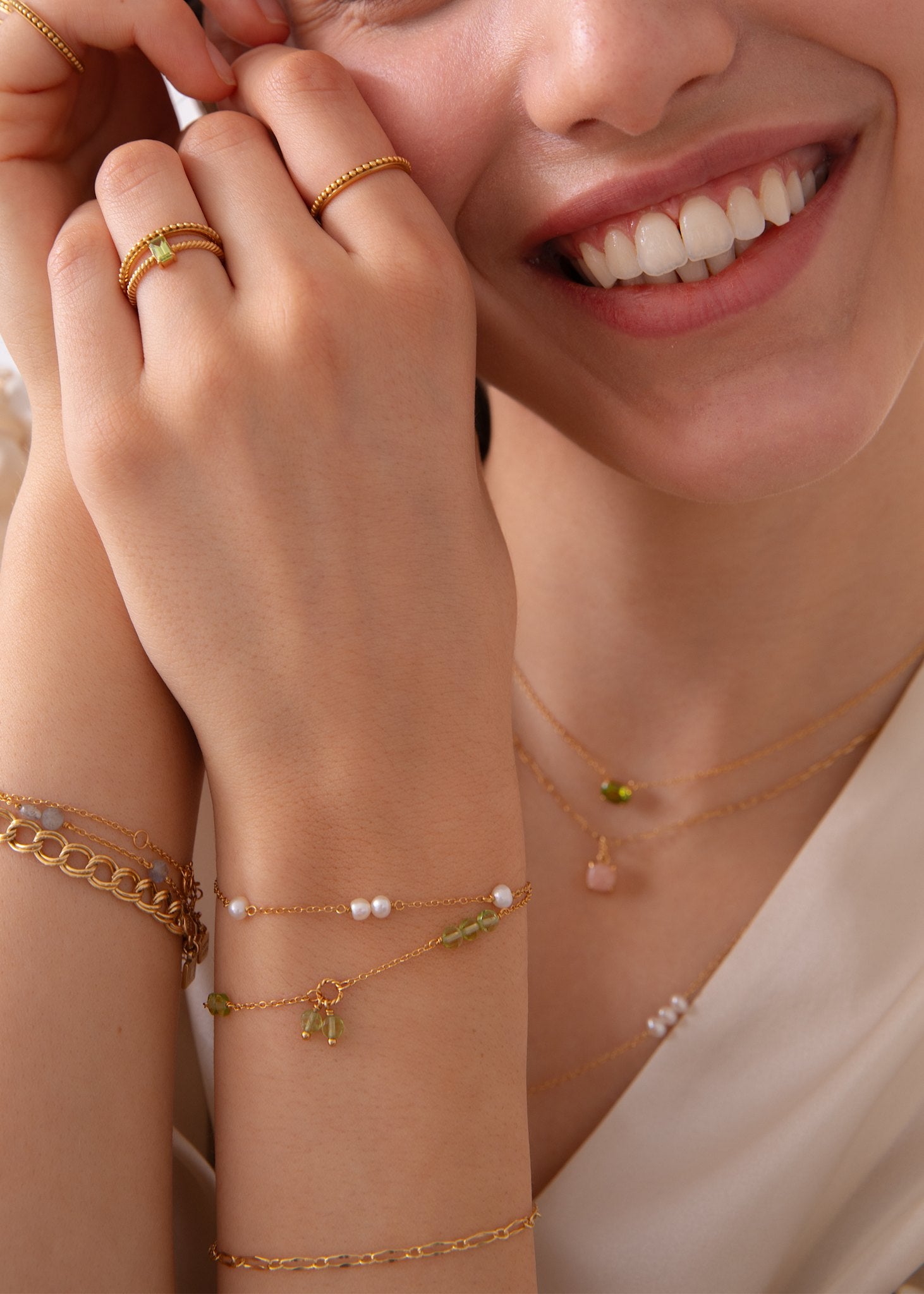 Eiffel armbånd med Peridot - guldbelagt