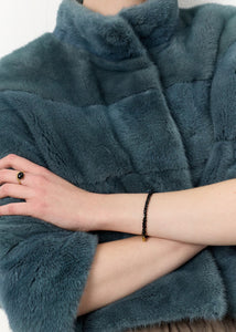 Mono armbånd med Sort Spinel - guldbelagt