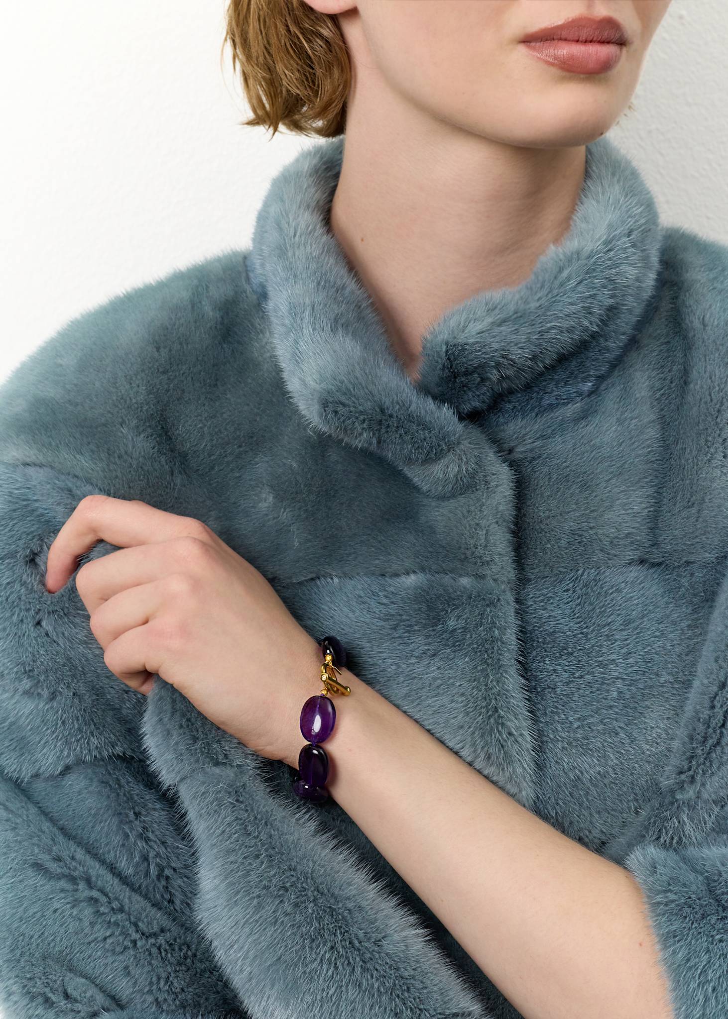 Dragee Maxi armbånd med Ametyst - guldbelagt