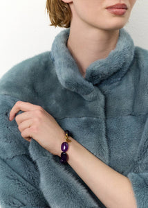 Dragee Maxi armbånd med Ametyst - guldbelagt