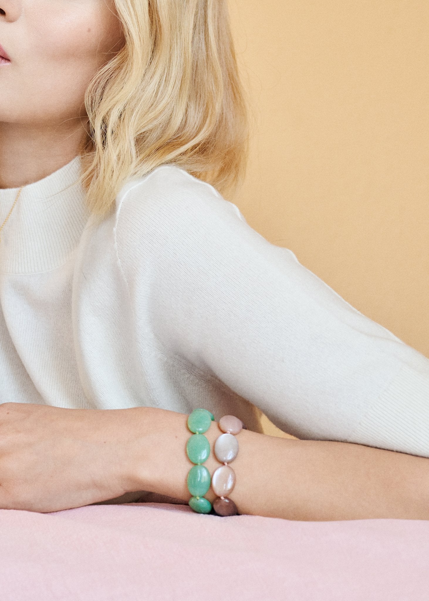 Dragee Maxi armbånd med Aventurin - guldbelagt