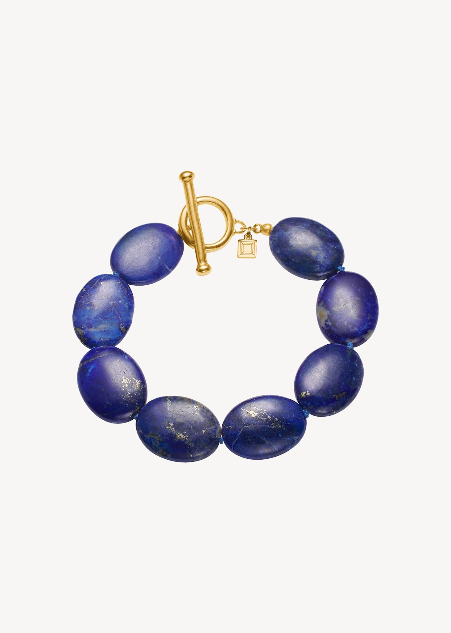 Dragee Maxi armbånd med Lapis Lazuli - guldbelagt
