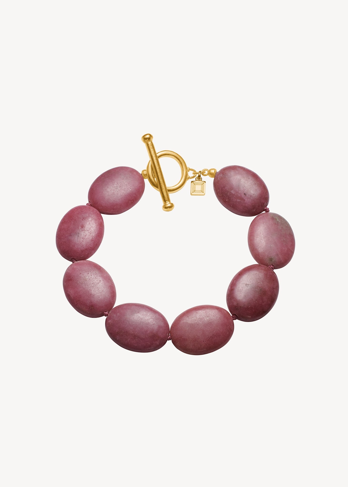 Dragee Maxi armbånd med Rhodonit - guldbelagt