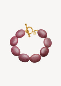 Dragee Maxi armbånd med Rhodonit - guldbelagt