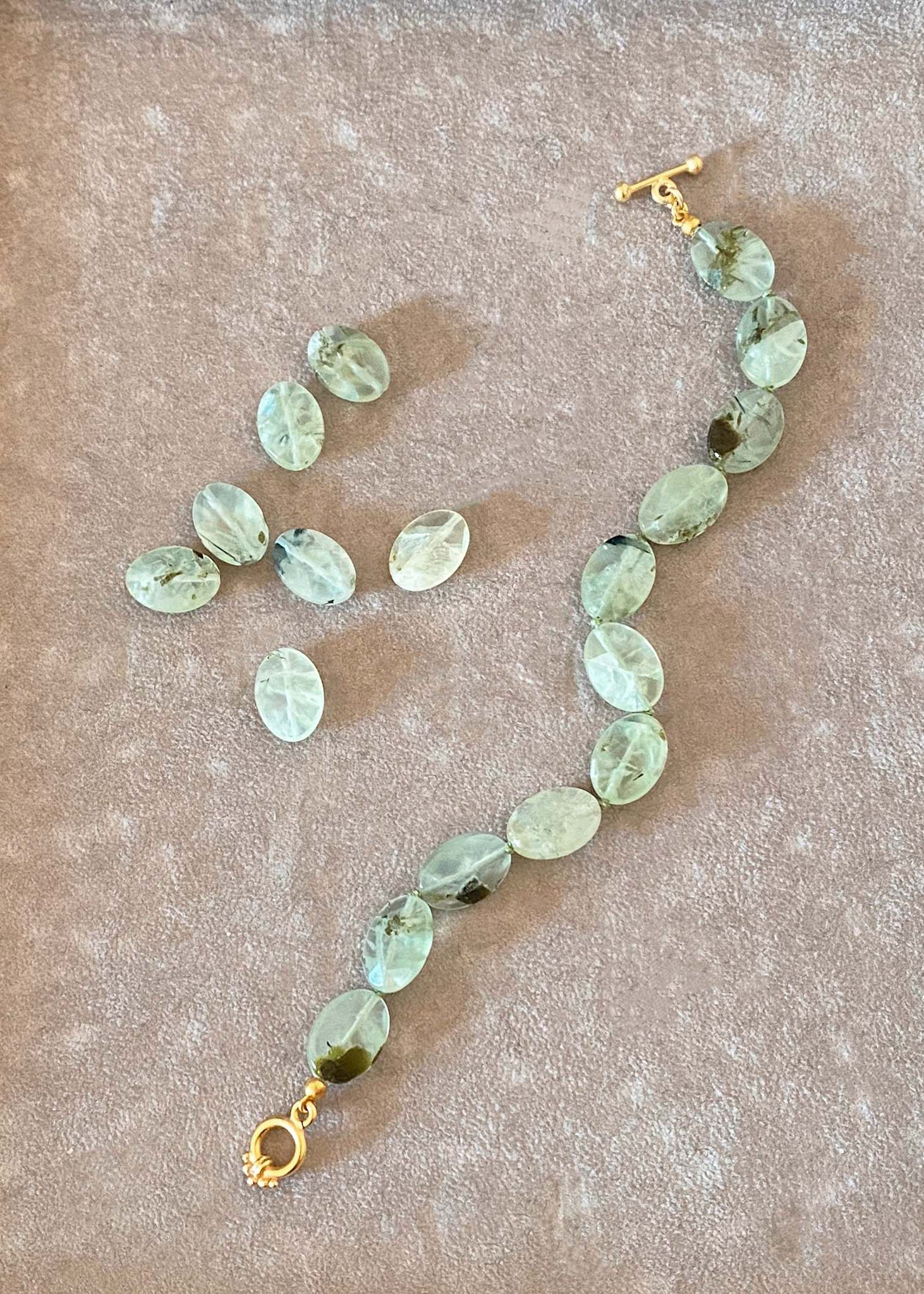 Gloria Midi armbånd med Prehnit - guldbelagt