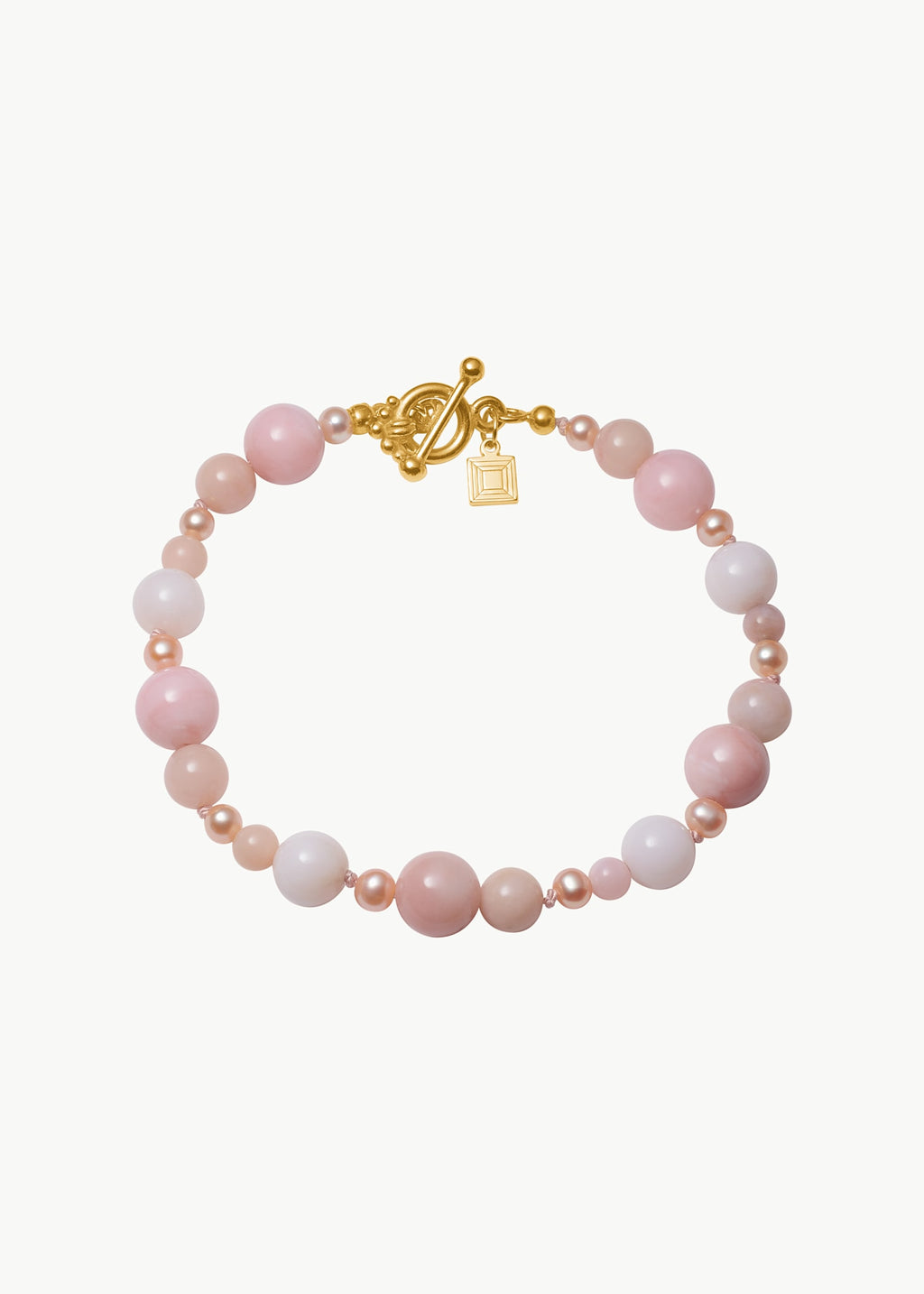 Gladys armbånd med Pink Opal og Pink Perle | Oktobers fødselssten ...