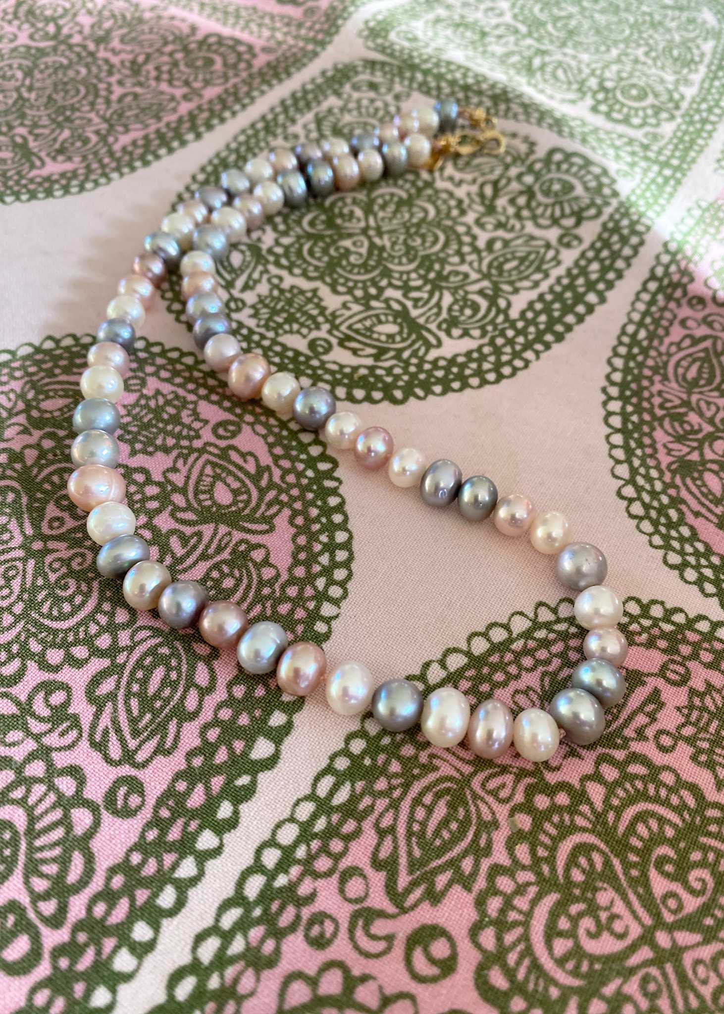 Pearl Jam halskæde med Perle - guldbelagt