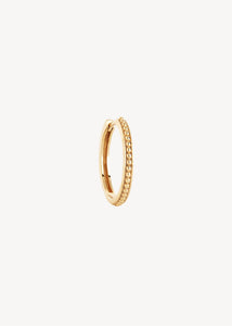 Medium hoop ørering til charms i guldbelagt sterling sølv med antikt inspireret mønster, perfekt gave til hende, gave til ham og gave til konfirmanden 