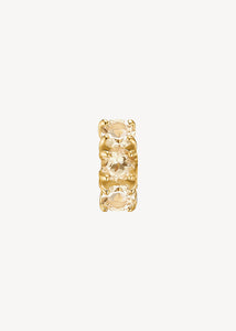 GEM hoop med Champagne Kvarts 1 cm 1 stk - guldbelagt