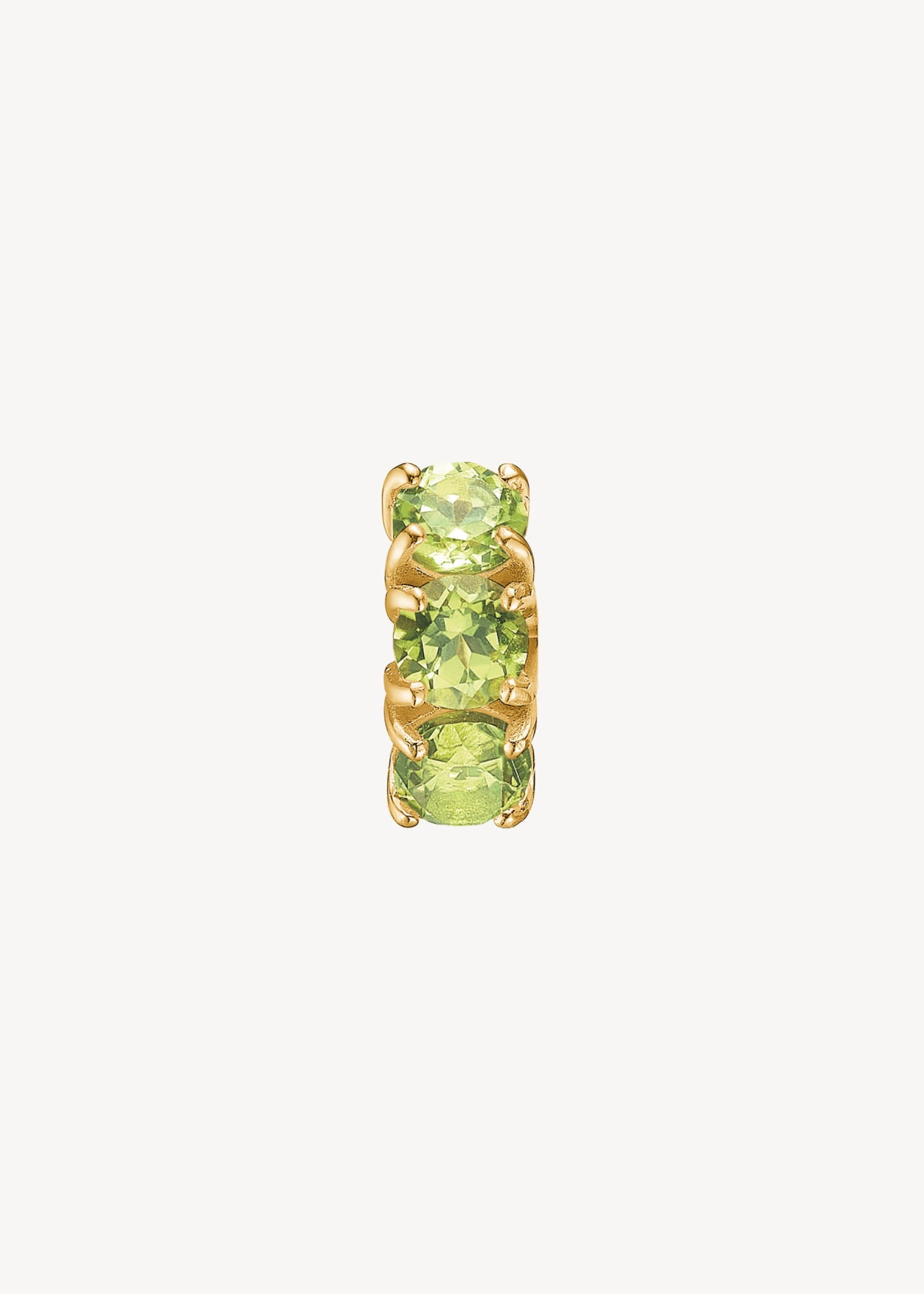 GEM hoop med Peridot 1cm - guldbelagt