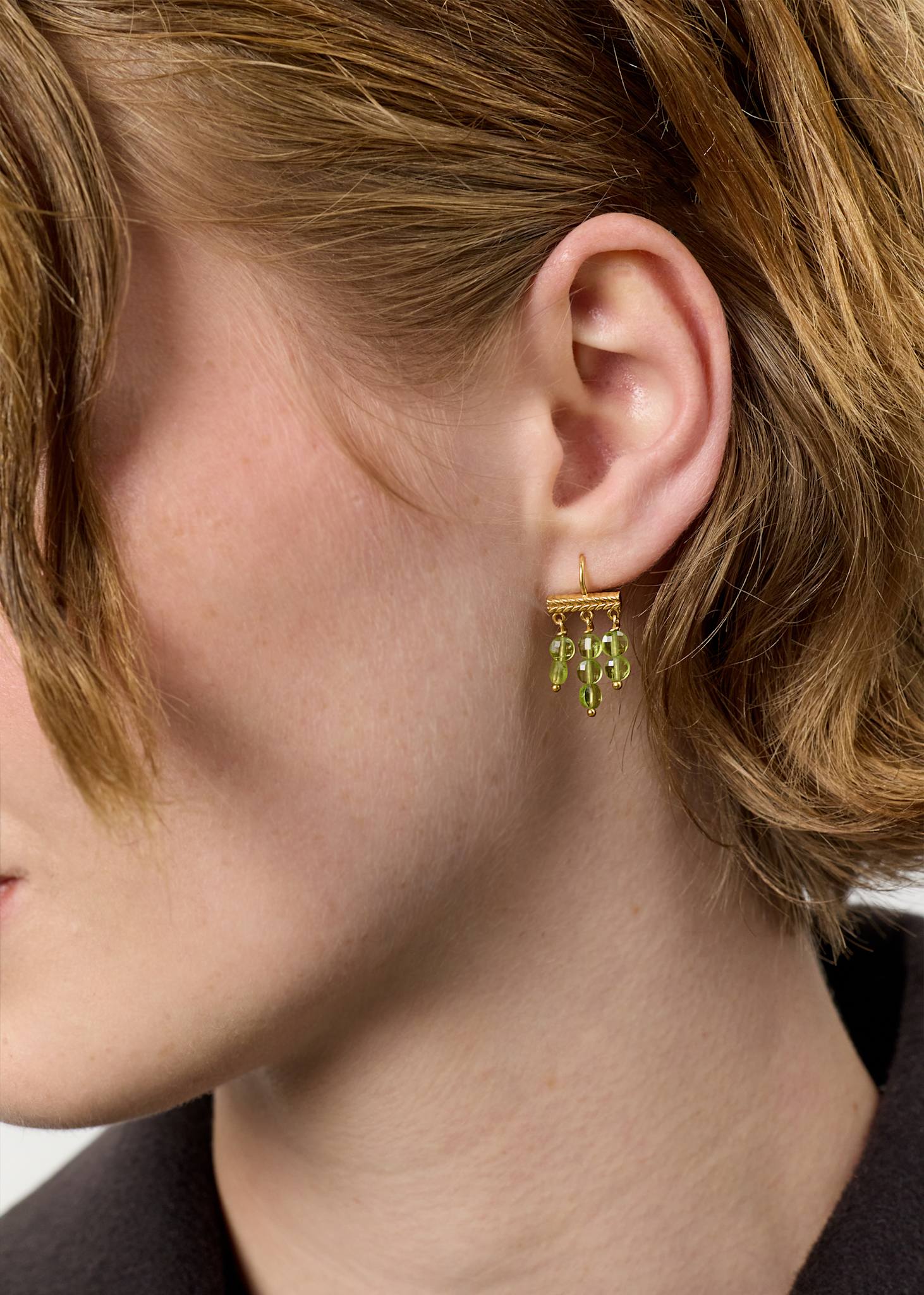 Valentina øreringe med Peridot - guldbelagt