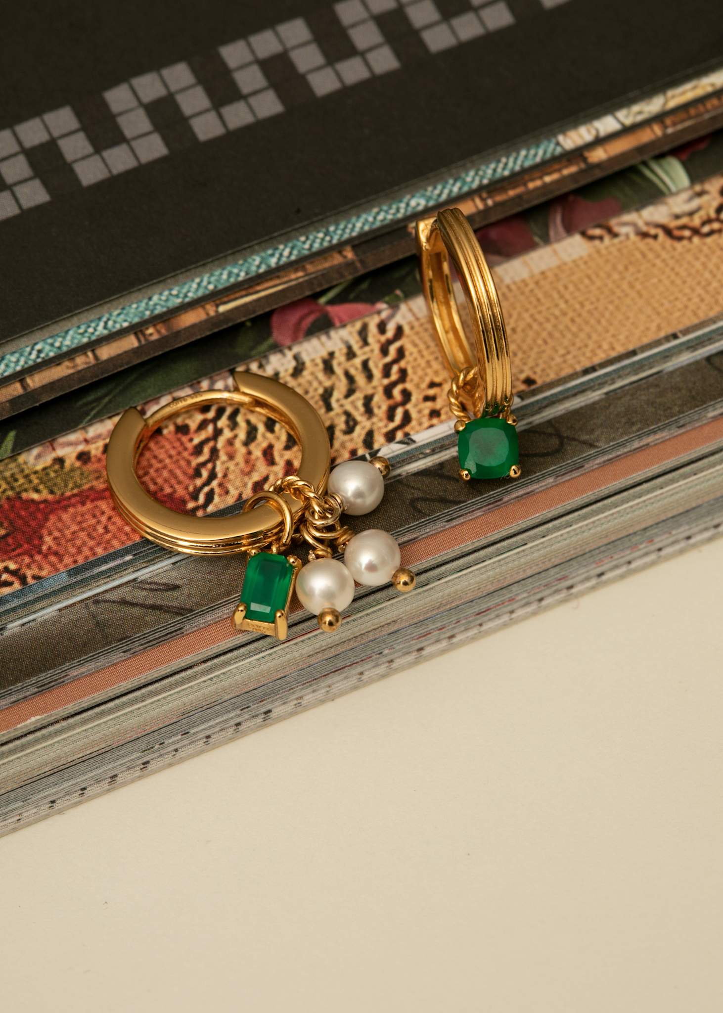 Triad charm med Perle 1 stk - guldbelagt