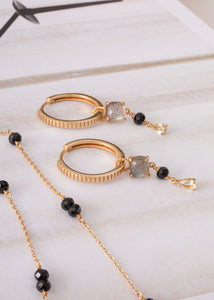 Isodore charm med Labradorit, Spinel og Lemon Kvarts - guldbelagt
