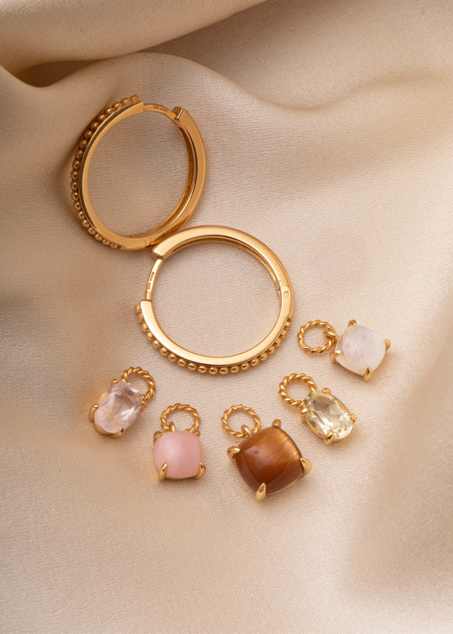 Valentine charm med Lemon Kvarts 1 stk - guldbelagt