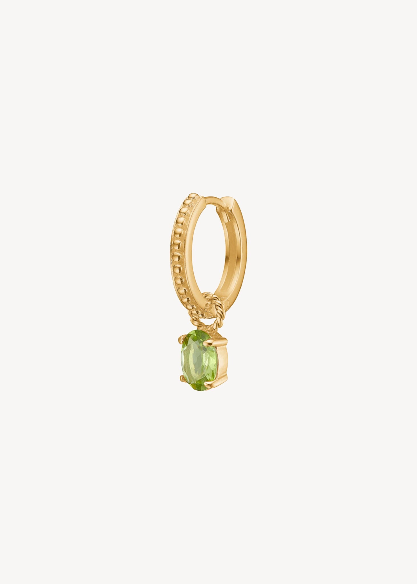 Valentine charm med Peridot - guldbelagt