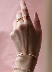 Lana ring med Akvamarin - guldbelagt