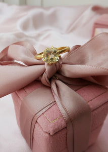 Cushion ring med Lemon Kvarts - guldbelagt