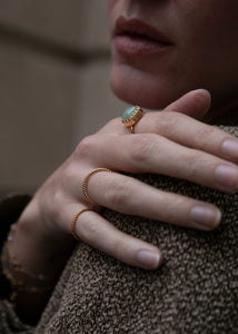 Marvels ring med Aventurin - guldbelagt