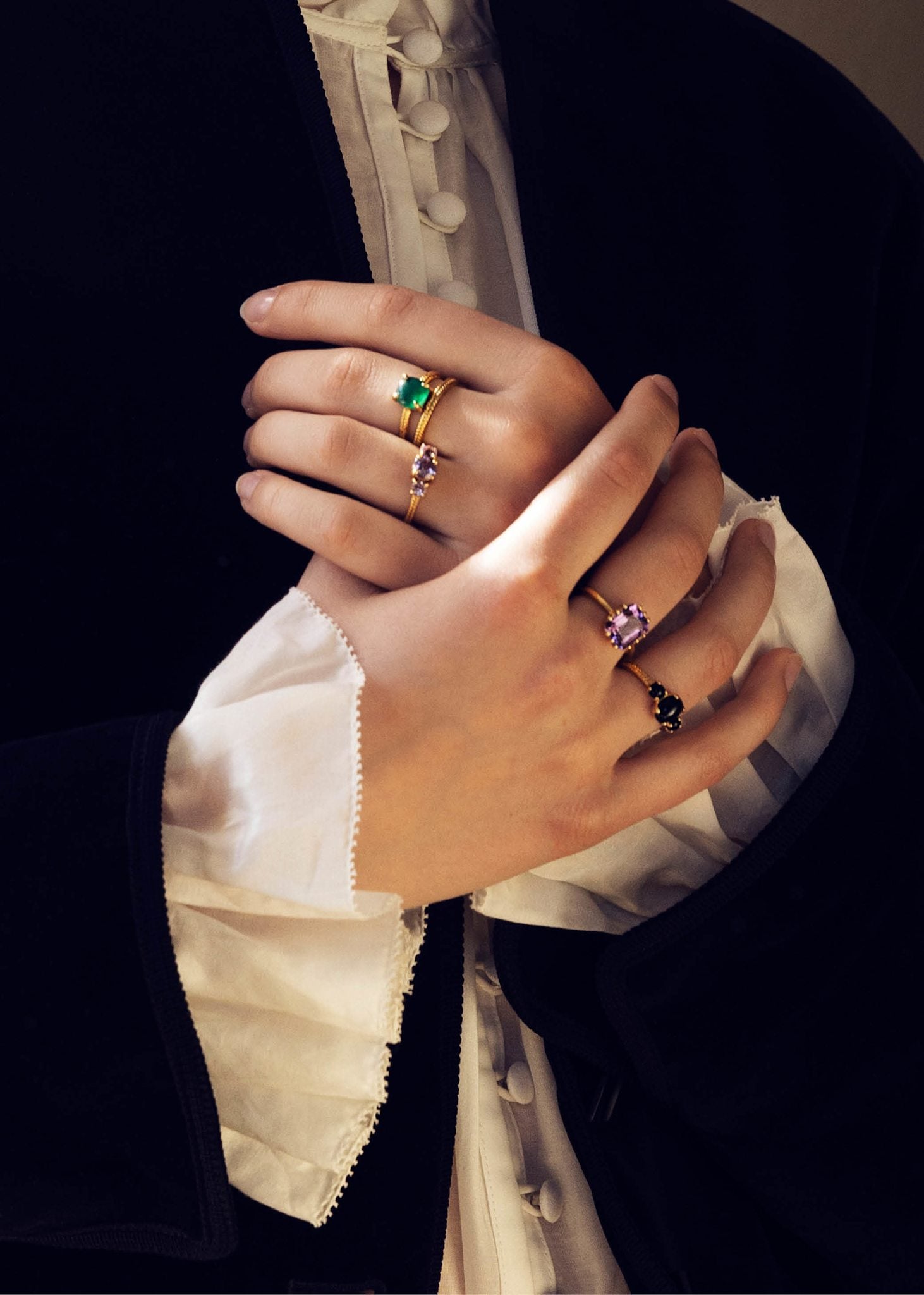 Twillight ring med Ametyst - guldbelagt