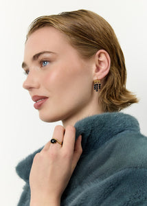 Adorn ring med Sort Agat - guldbelagt