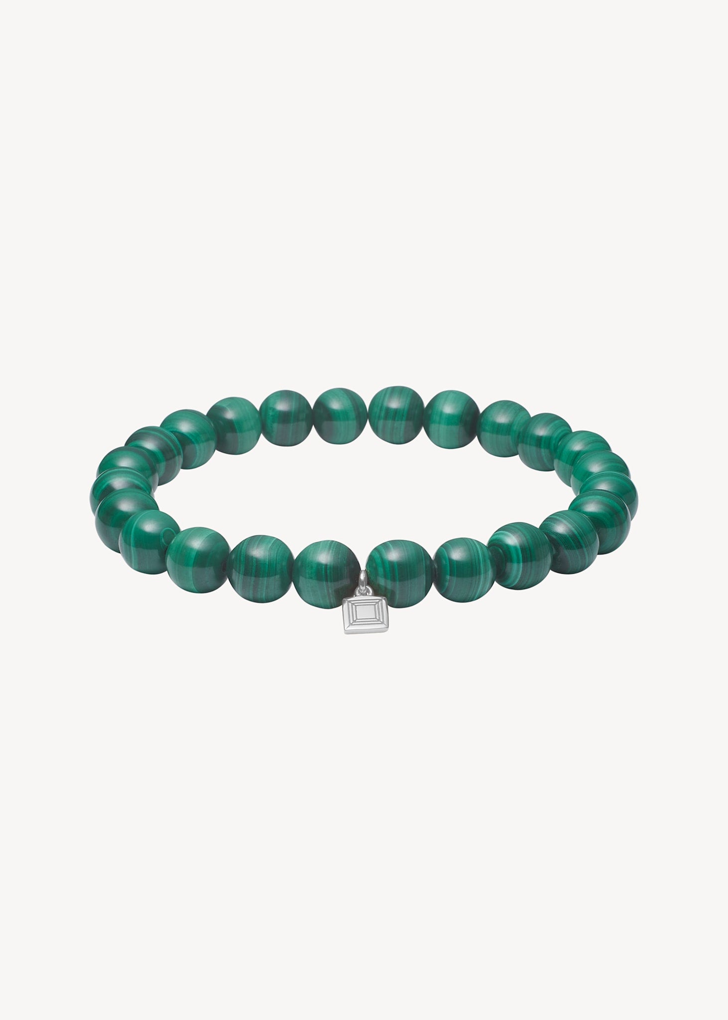 Lido armbånd til mænd fra carré jewellery med grønne, runde malakit ædelsten