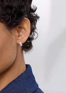 GEM hoop med ædelsten 1cm - sølv