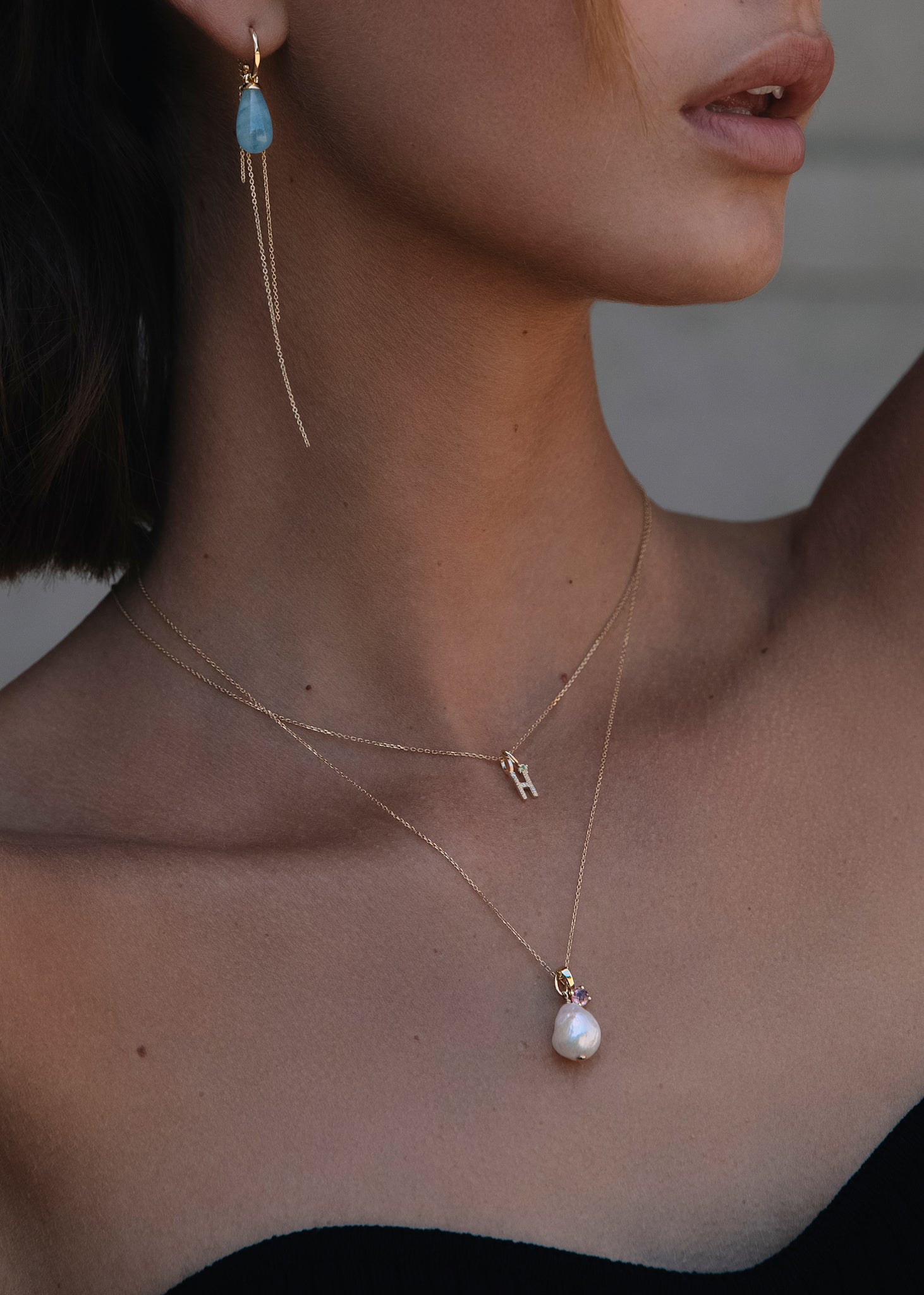 10-karat Rainbow vedhæng med Pink Turmalin