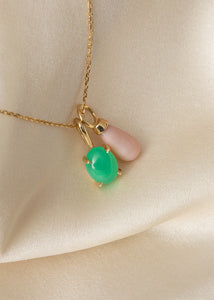 10-Karat Drop vedhæng med Pink Opal