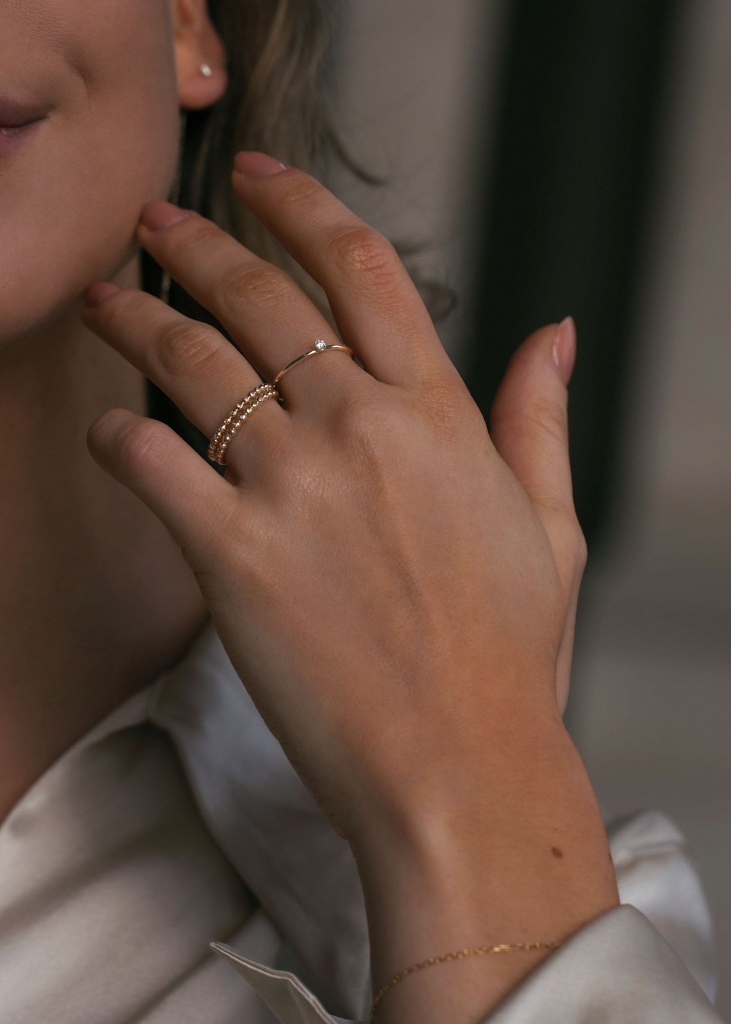 10-Karat Prism ring med Diamant