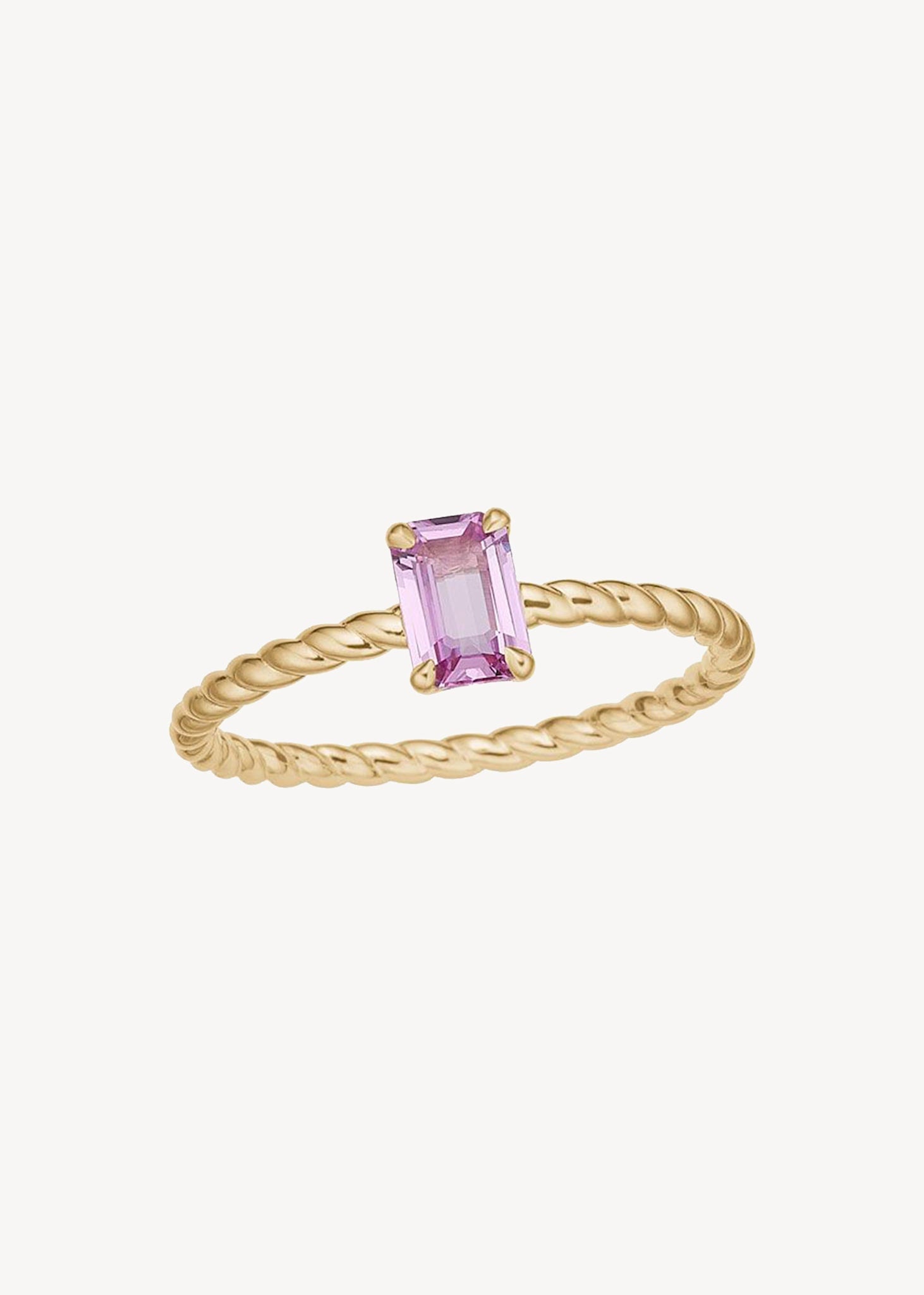 10-Karat Ada ring med Pink Safir