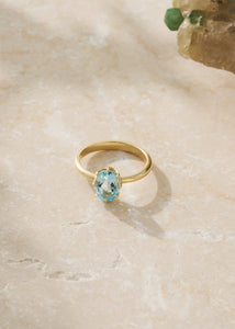 10-karat Stella ring med Blå Topas