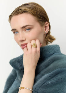 10-karat Double Bubble ring med Gylden Rutil Kvarts