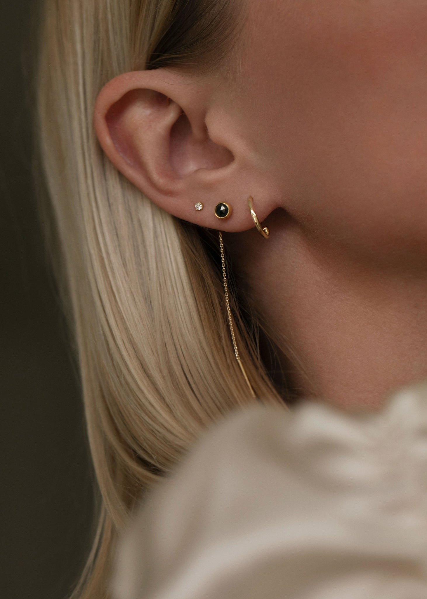 10-Karat Prism ørestik med Diamant
