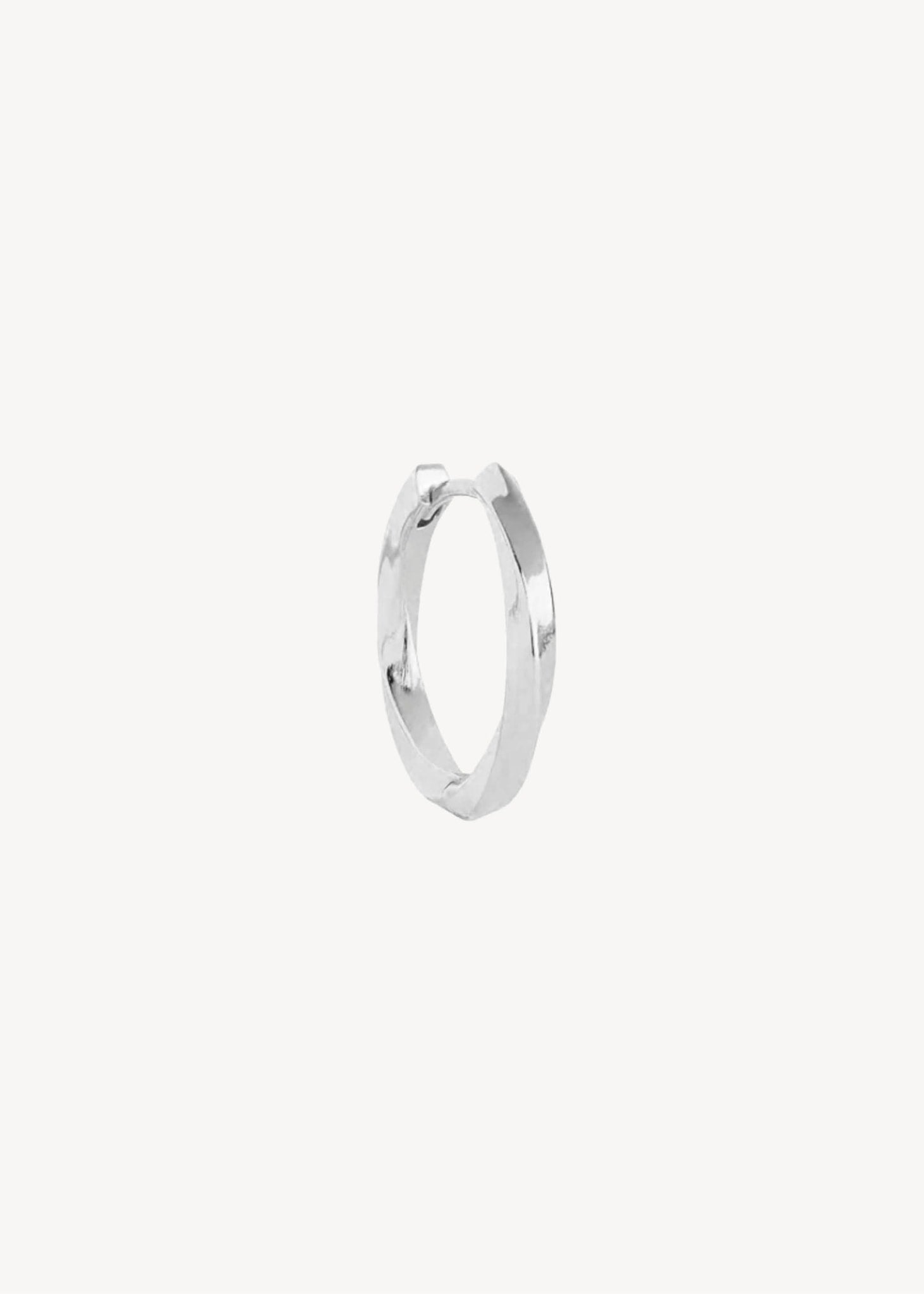 Medium 2 cm hoop ørering til charms i  sterling sølv med snoet design til ham og hende, perfekt gave til hende og gave til ham 