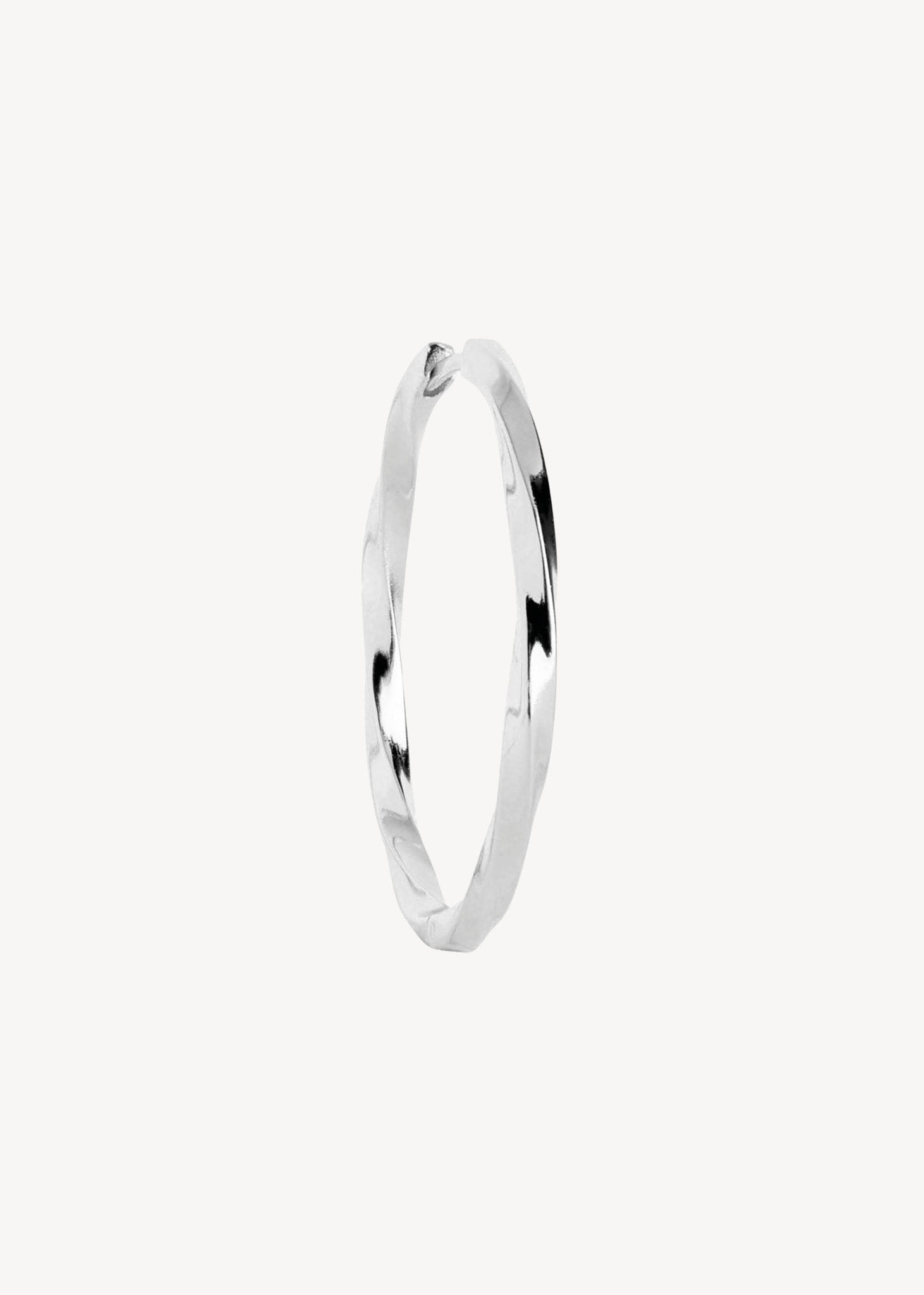 Stor 3,5 cm hoop ørering til charms i sterling sølv med snoet design til ham og hende, perfekt gave til hende og gave til ham 