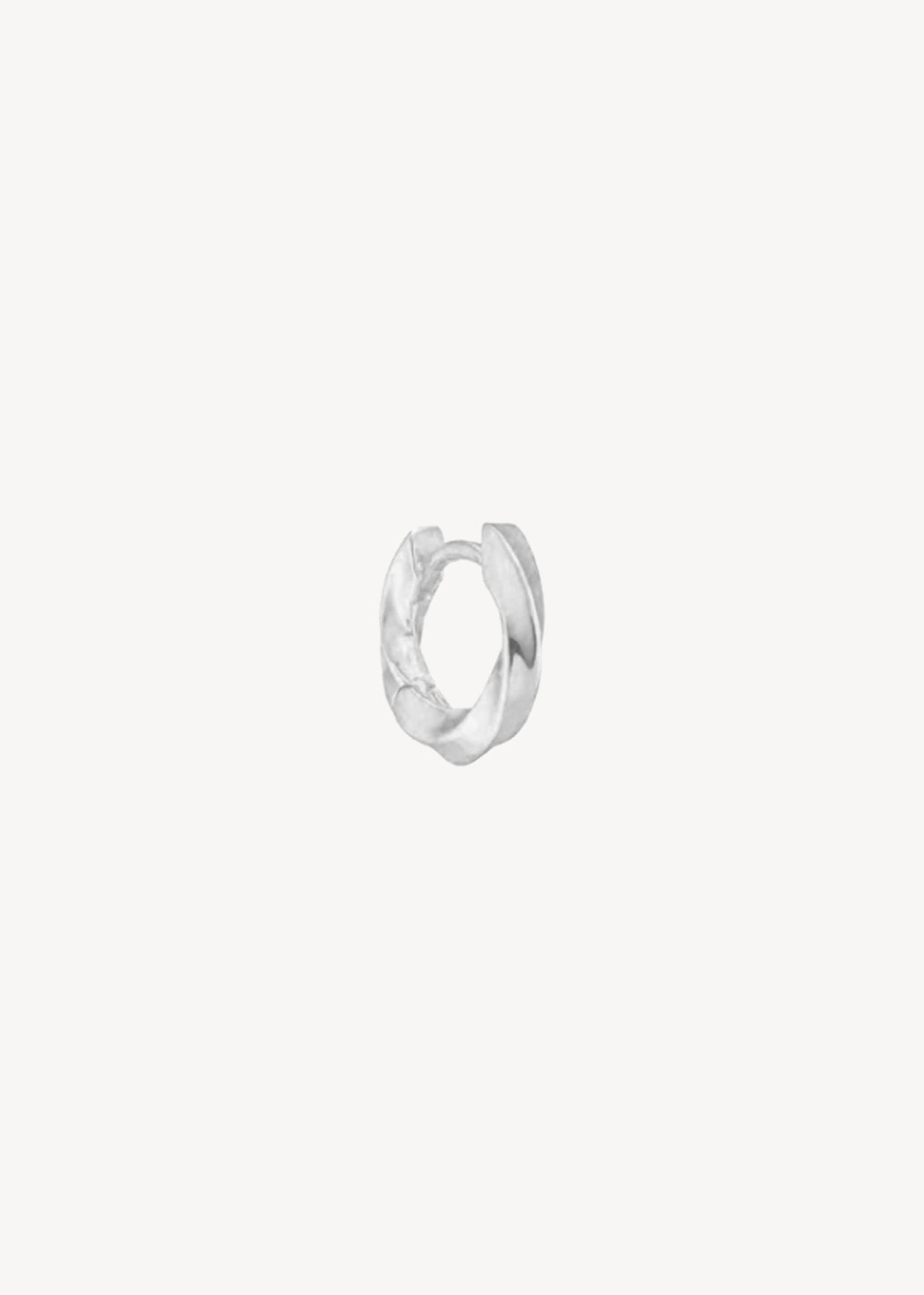 Lille 1 cm huggie hoop ørering til charms i sterling sølv med snoet design til ham og hende, perfekt gave til hende og gave til ham 
