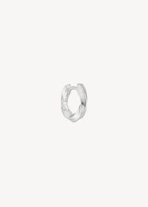 Lille 1 cm huggie hoop ørering til charms i sterling sølv med snoet design til ham og hende, perfekt gave til hende og gave til ham 