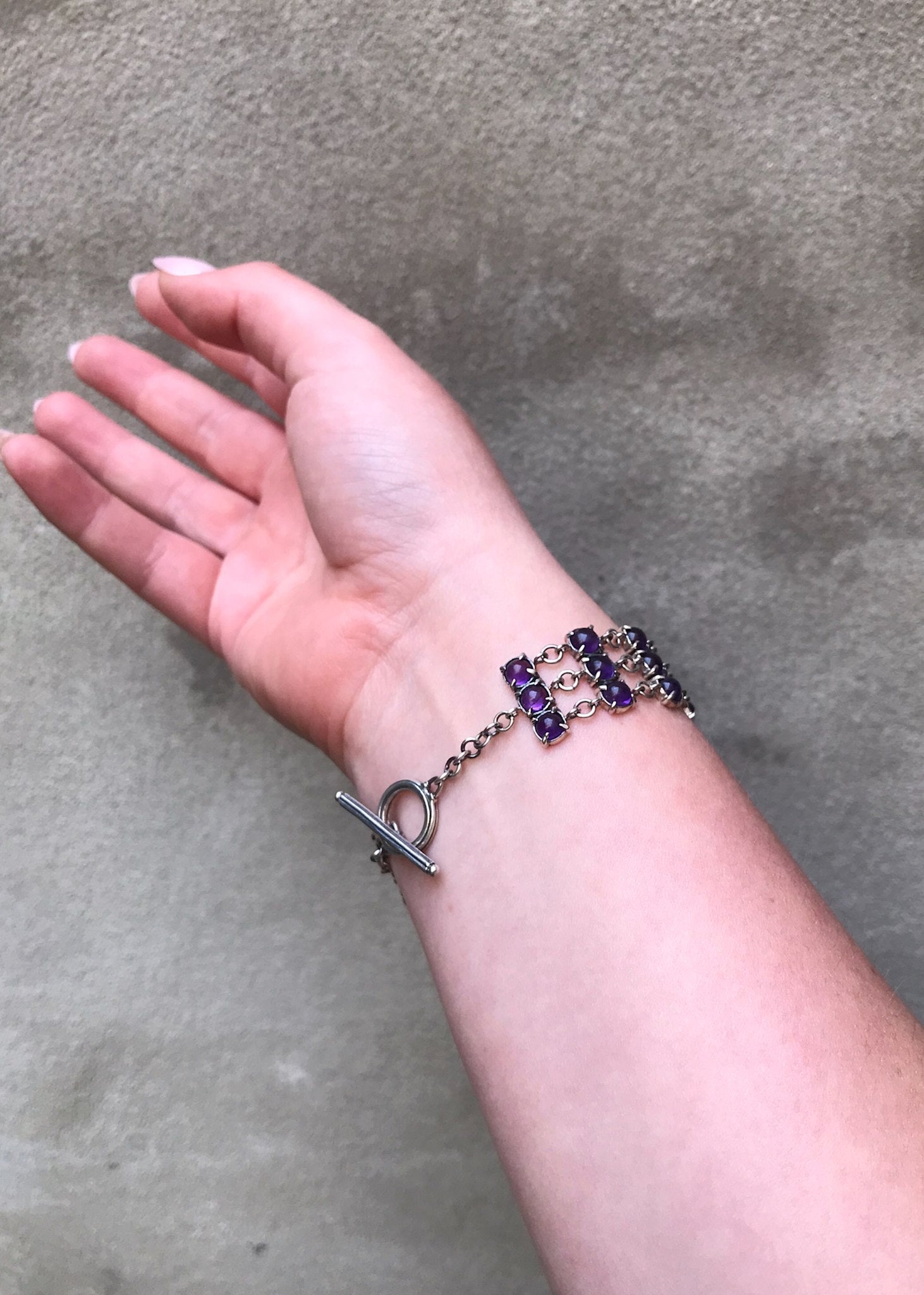 Ameline armbånd med Ametyst - oxideret sølv