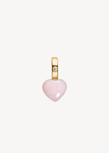 10-Karat Heart vedhæng med Pink Opal og Diamant