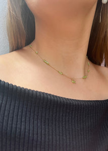 Eiffel halskæde med Peridot - guldbelagt