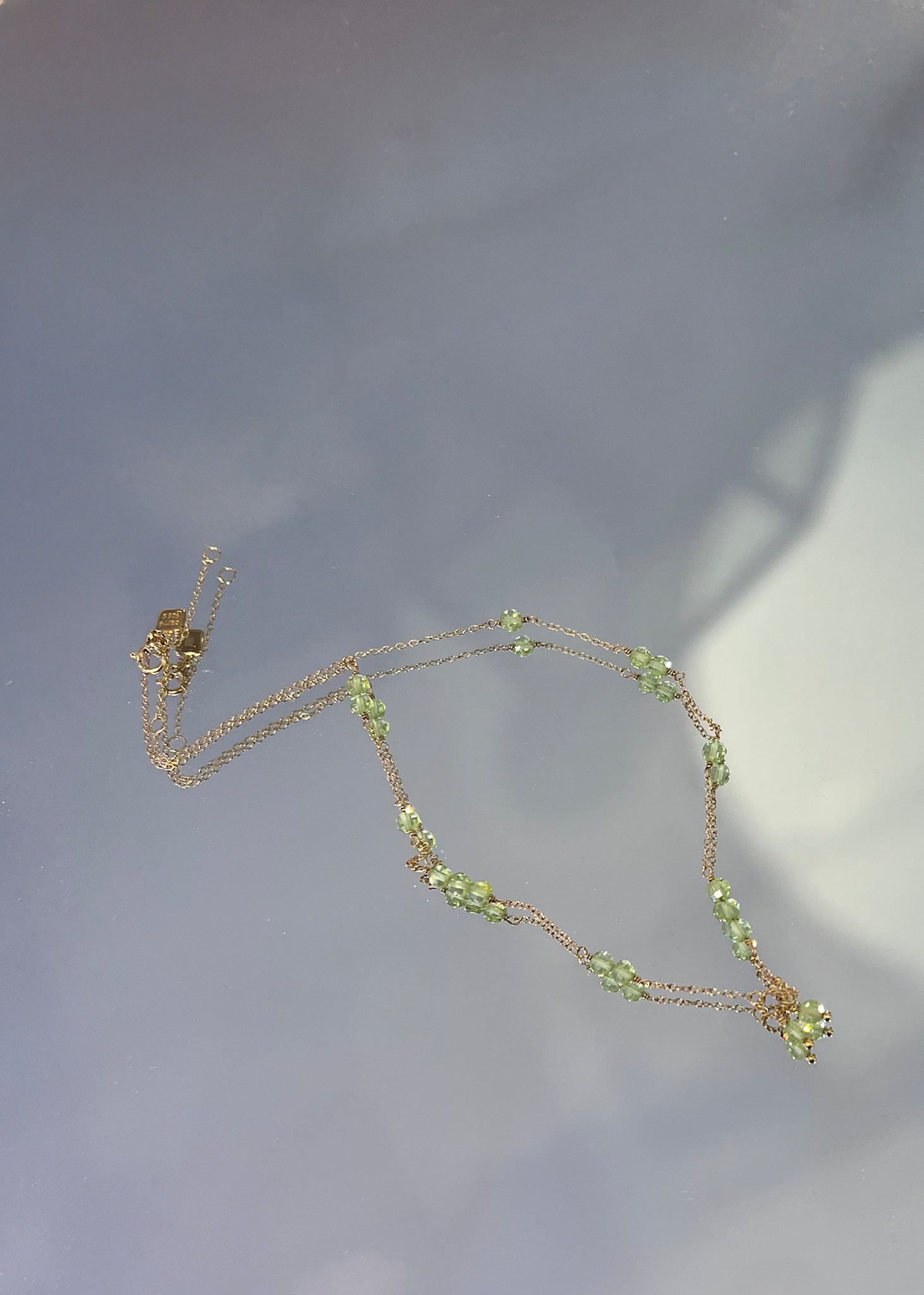 Eiffel halskæde med Peridot - guldbelagt