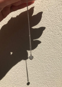Love vedhæng med Diamant - oxideret sølv