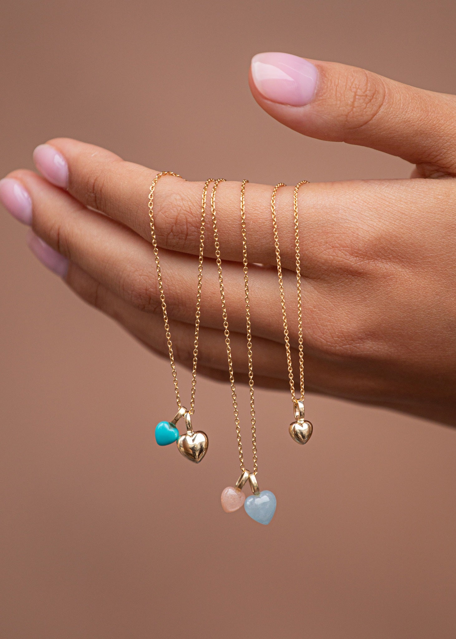 10-karat Heart vedhæng med Blå Safir - 6mm