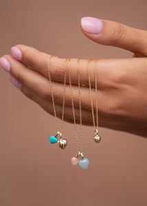 10-karat Heart vedhæng med Blå Safir - 6mm