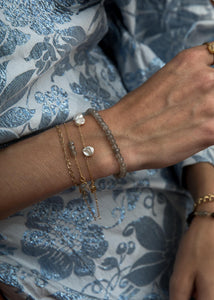 Eiffel armbånd med rondelle Labradorit - guldbelagt