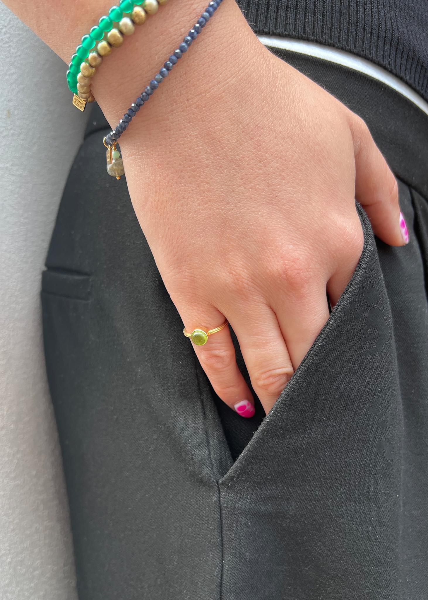 Archive ring med Peridot - guldbelagt