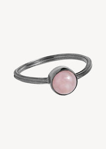 Archive ring med Pink Opal - oxideret sølv