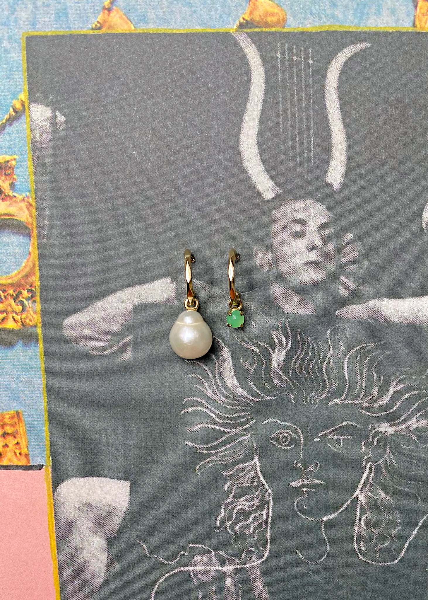 10-Karat Bon-bon charm med Chrysopras