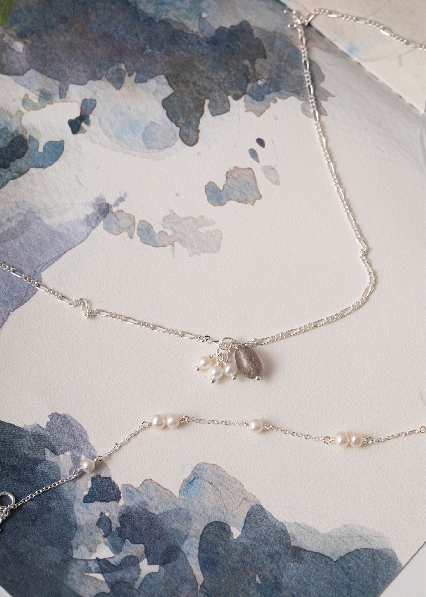 Triad charm med Perle - sølv